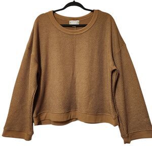 Loveriche Tan Waffle Knit Pullover Sweater - Size L